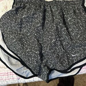 Nike Women's Black and White Athletic Shorts